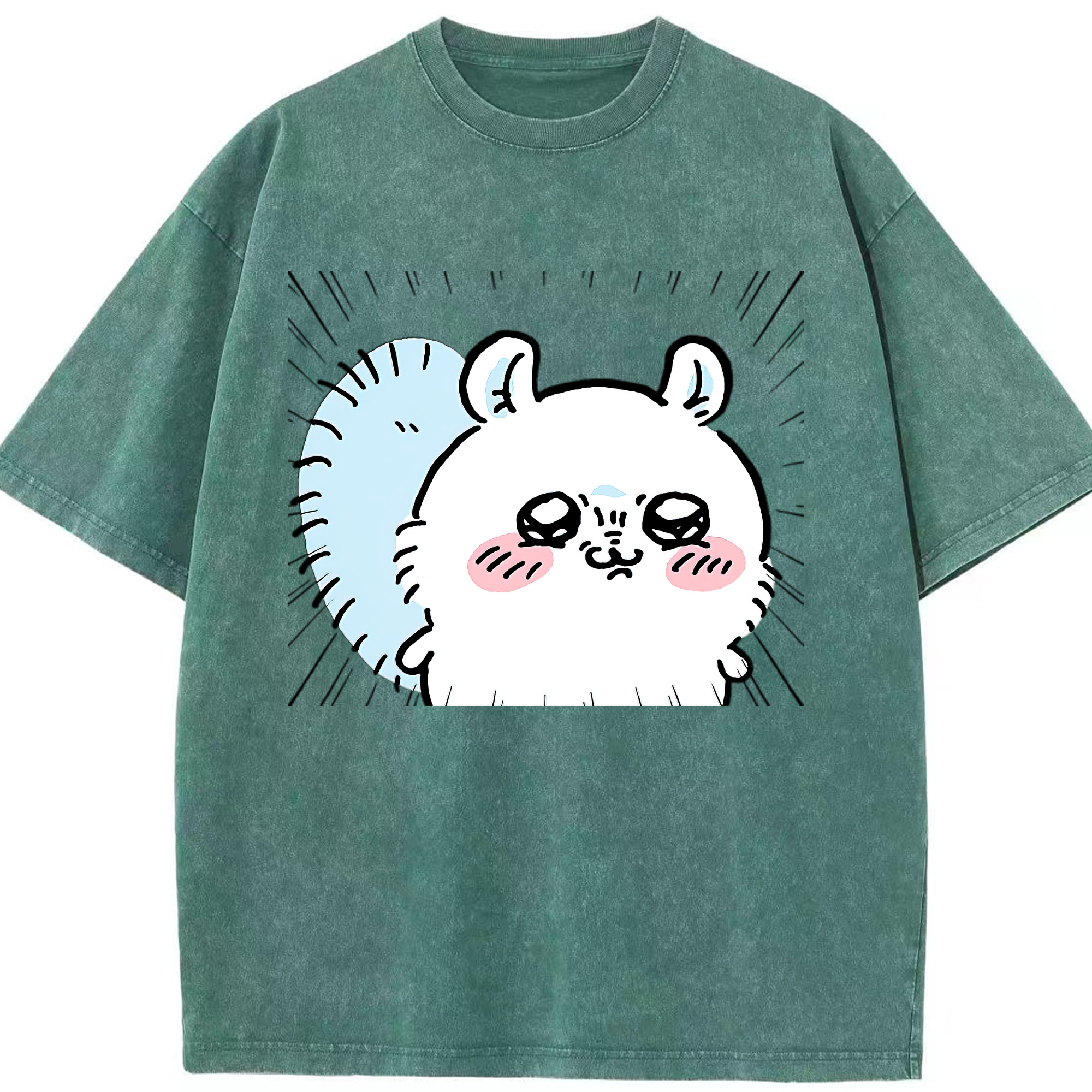 （画像用） ちいかわ モモンガ Chii-kawa Momonga 綿100% ヴィンテージ風 半袖Tシャツ（フロントプリント）